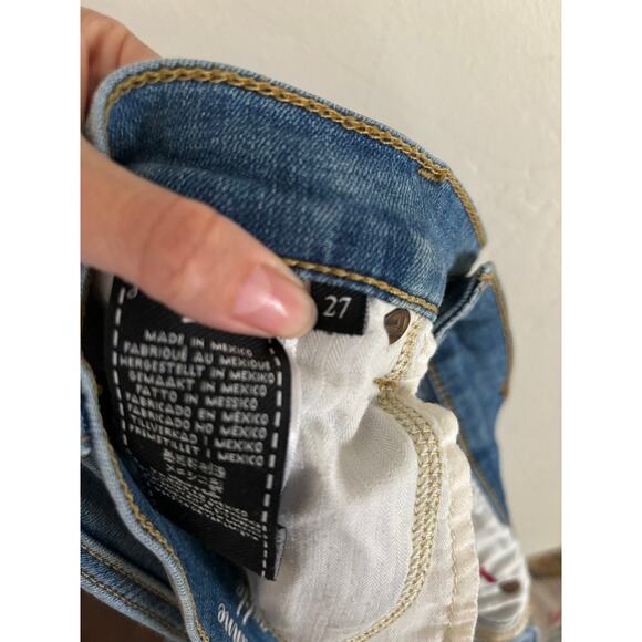 7 For All ManKind Jeans Women's 27 Roxanne Ankle Skinny Blue Denim Embroidered - Picture 12 of 14